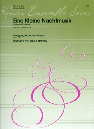 Allegro from Eine kleine Nachtmusik for 3 clarinets score and parts