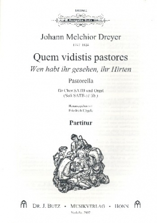 Quem vidistis pastores fr gem Chor und Orgel (Soli ad lib) Partitur (dt/la)