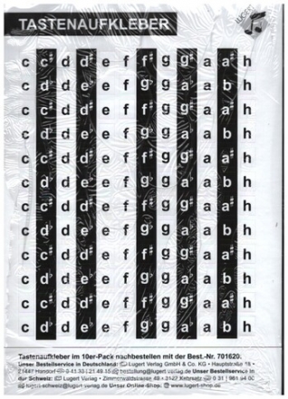 Tastenaufkleber (Set mit 10 Bgen) fr Klavier