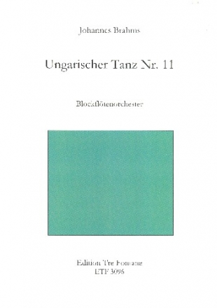 Ungarischer Tanz Nr.11 fr Blockflten-Ensemble Partitur und Stimmen