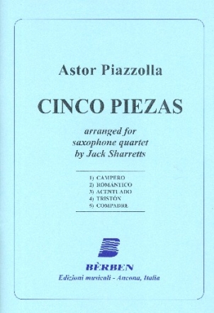 5 Piezas for 4 saxophones (SATBar) score and parts