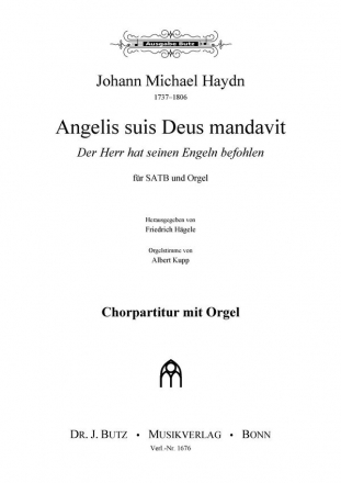 Angelis suis deus mandavit fr gem Chor und Orgel Chorpartitur mit Orgel