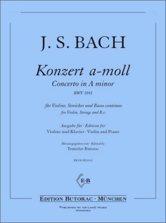 Konzert a-Moll BWV1041 fr Violine, Streicher und bc Klavierauszug mit Solostimme