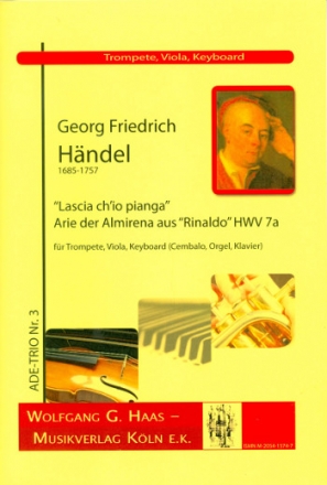 Lascia ch'io pianga HWV7a fr Trompete, Viola und Tasteninstrument Partitur und Spielpartitur