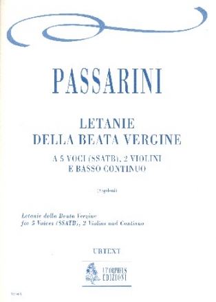 Letanie della beata virgine mixed chorus, 2 violins and Bc score