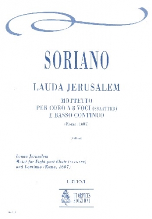 Lauda Jerusalem for double chorus and Bc score