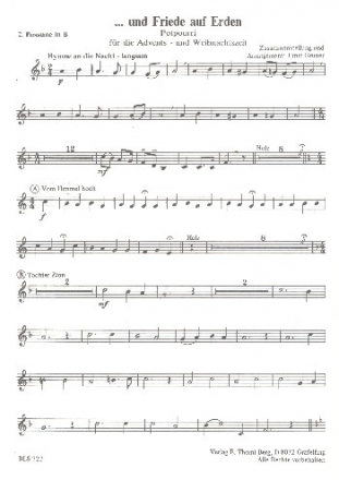 Und Friede auf Erden (Potpourri) fr Blasorchester Posaune 2 in B (Violinschlssel)/Posaune 2 in C (Bassschlssel)