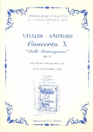 Concerto no.10 op.4 X delle stravaganze per organo (claviembalo)