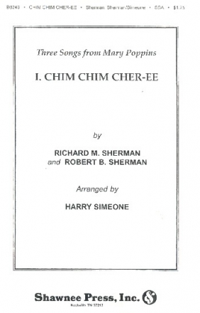 Chim chim cher-ee for female chorus and piano (rhythm group ad lib) score