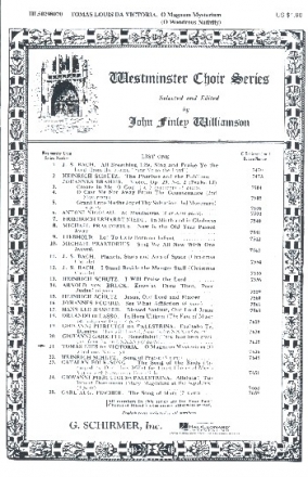 O magnum mysterium for mixed chorus a cappella score (en/la)