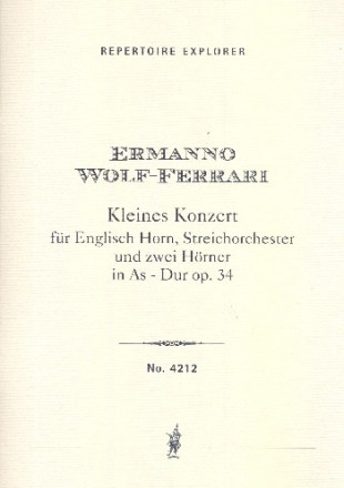 Kleines Konzert As-Dur op.34 fr Englischhorn und Kammerorchester Studienpartitur