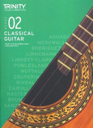 Trinity Classical Guitar Exam Pieces 2020-2023 Grade 2 for 1-2 guitars score