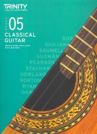 Trinity Classical Guitar Exam Pieces 2020-2023 Grade 5 for guitar