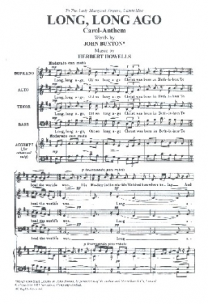 Long long ago for mixed chorus a cappella score