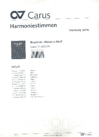 Messe e-Moll 2. Fassung WAB27 fr gem Chor und Orchester Harmoniestimmen