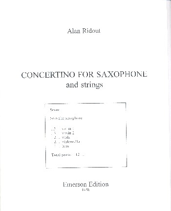 Concertino for alto saxophone and strings score and parts (strings 3-3-2-2-1)