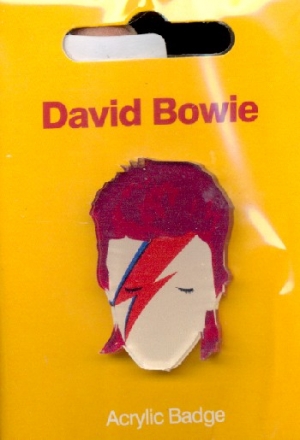 David Bowie Acrylic Badge Red /Cream