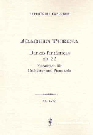 Danzas fantasticas op.22 Fassungen fr Orchester und Piano solo Studienpartitur