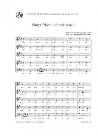 Singet frisch und wohlgemut fr gem Chor a cappella Chorpartitur