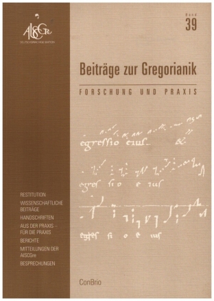 Beitrge zur Gregorianik Band 39