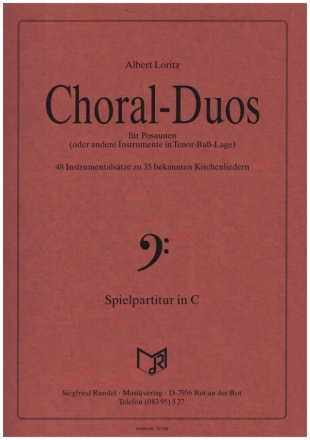 Choral-Duos fr 2 Posaunen (oder andere Instrumente in Tenor-Bass-Lage) Spielpartitur in C Basschlssel