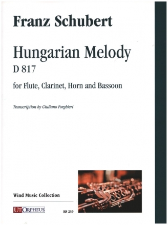 Hungarian Melodie D817 for flute, clarinet, horn and bassoon score and parts