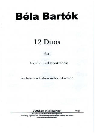 12 Duos fr Violine und Kontrabass 2 Spielpartituren