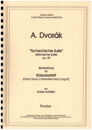 Bhmische Suite op.39 fr Flte, Oboe, 2 Klarinetten, Horn und Fagott Partitur und Stimmen