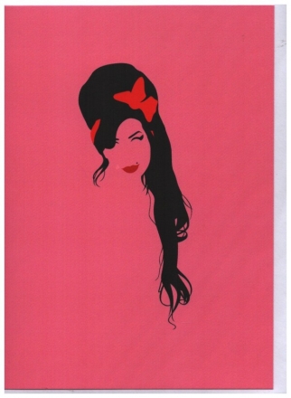 Pop Art Greeting Card - Amy Winehouse (Pink) Post card