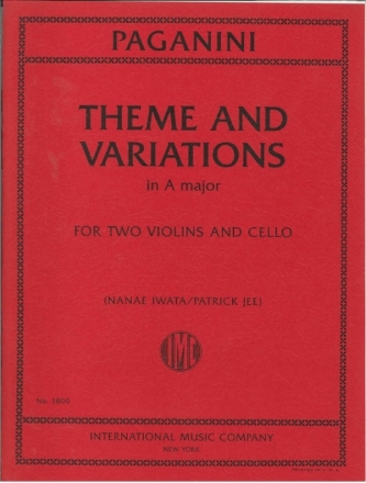 IMC3800 N.Paganini, Theme and variations in A major for 2 violins and cello score and parts