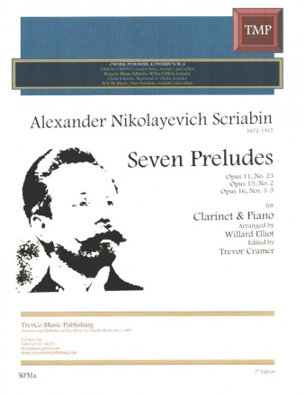 7 Preludes op.11,23 op.15,2 and op.16 nos.1-5 for clarinet and piano