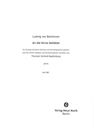 An die ferne Geliebte op.98 fr Gesang (mittel) und Streichquartett