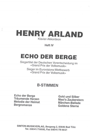 Echo der Berge fr Klavier/Akkordeon B-Stimmen