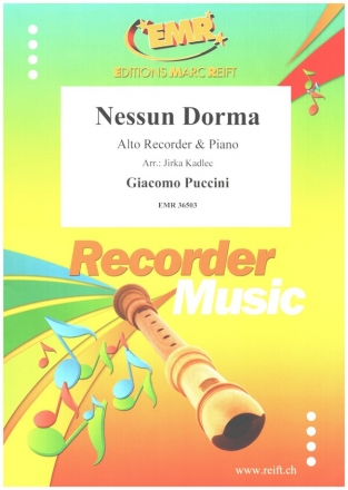 Nessun dorma for alto recorder and piano