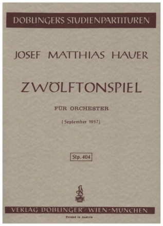 Zwlftonspiel (September 1957) fr Orchester Studienpartitur