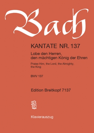Lobe den Herren Kantate Nr.137 BWV137 Klavierauszug (dt/en)