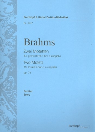 2 Motetten op.74 fr gem Chor a cappella Partitur