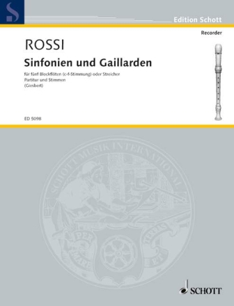 Sinfonien und Gaillarden fr 5 Blockflten (SSATB) Partitur und Stimmen