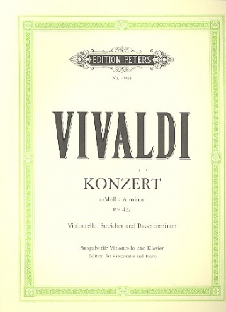 Konzert a-Moll RV422 fr Violoncello und Orchester fr Violoncello und Klavier