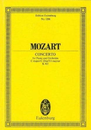 Konzert C-Dur KV415 fr Klavier und Orchester Studienpartitur