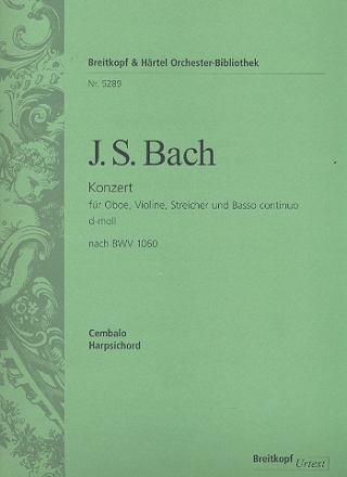 Konzert d-Moll nach BWV1060 fr Oboe, Violine, Streicher und Bc Cembalo