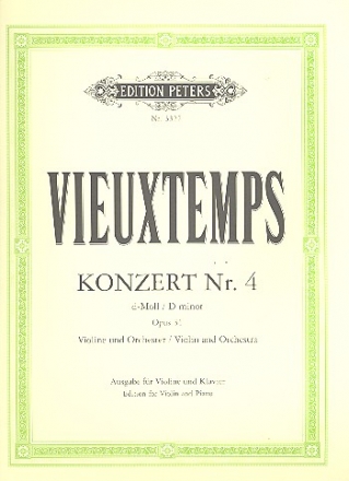 Konzert d-Moll Nr.4 op.31 fr Violine und Orchester fr Violine und Klavier