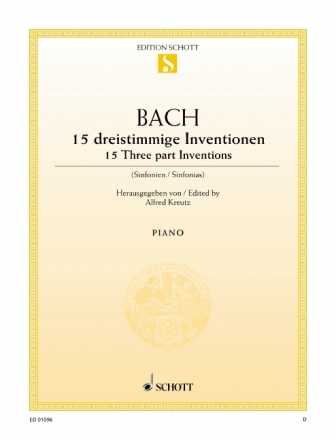 15 dreistimmige Inventionen BWV 787-801 fr Klavier