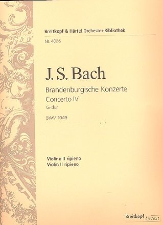 Brandenburgisches Konzert G-Dur Nr.4 BWV1049 fr Orchester Violine 2