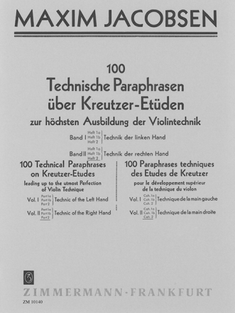 Technische Paraphrasen ber Kreutzer-Etden Band 2 Teil 2 fr Violine