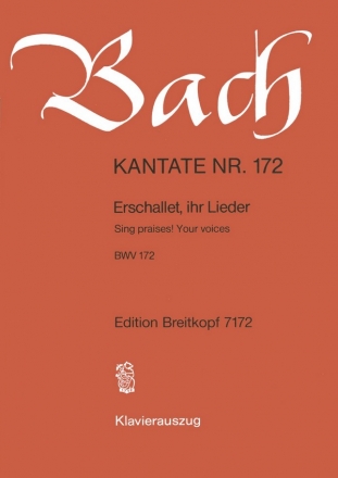 Erschallet ihr Lieder Kantate Nr.172 BWV172 Klavierauszug (dt/en)