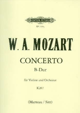 Konzert B-Dur Nr.1 KV207 fr Violine und Orchester fr Violine und Klavier