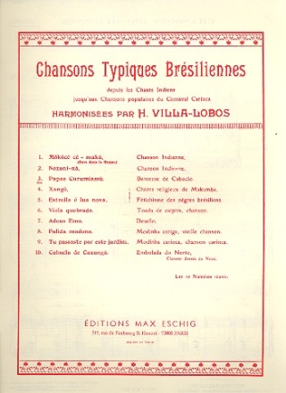 Chanson typique Bresilienne no.3 papae curumiassu pour chant et piano