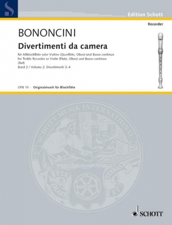 Divertimenti da camera Band 2 (Nr.3-4) fr Altblockflte (Violine/Flte/Oboe) und Bc Stimmen