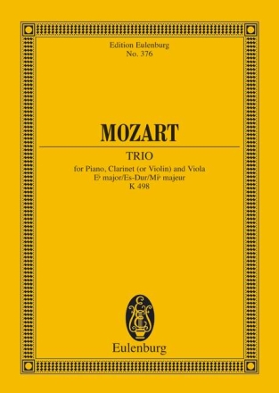 Trio in e Flat Major KV498 for clarinet, viola and Piano study score